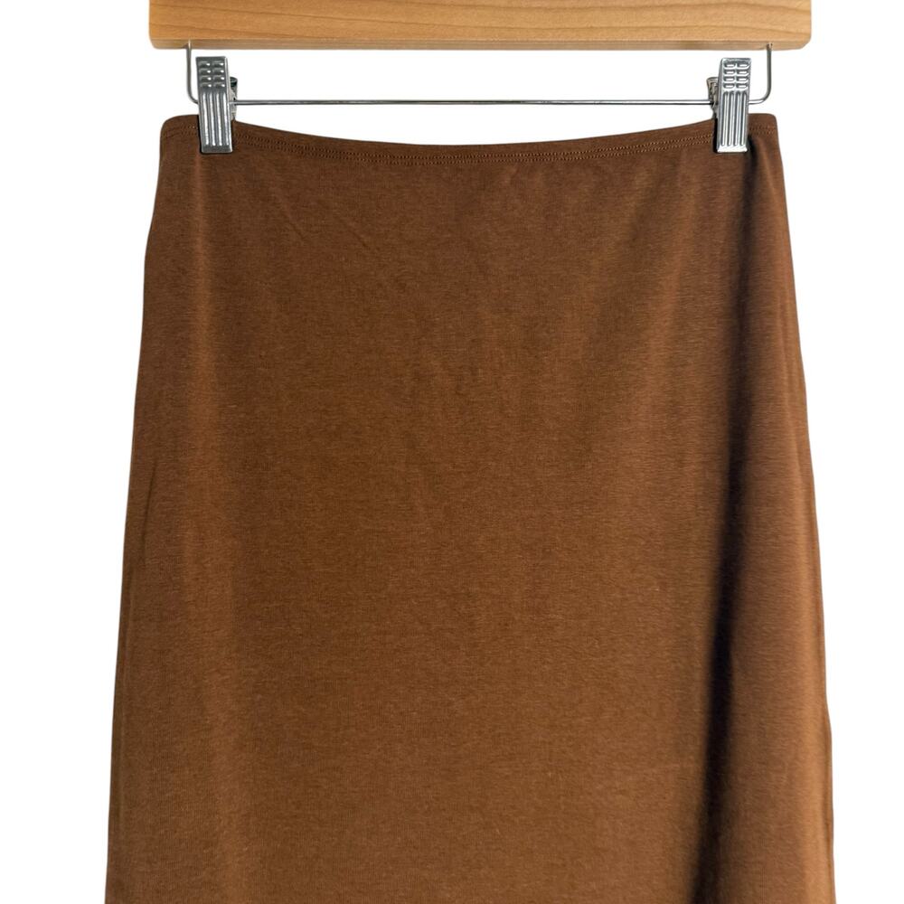 WeWoreWhat Pull-On Saddle Brown Jersey Midi Skirt Size Small - Picture 3 of 8